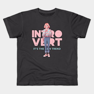 Introvert Anime Girl Kids T-Shirt